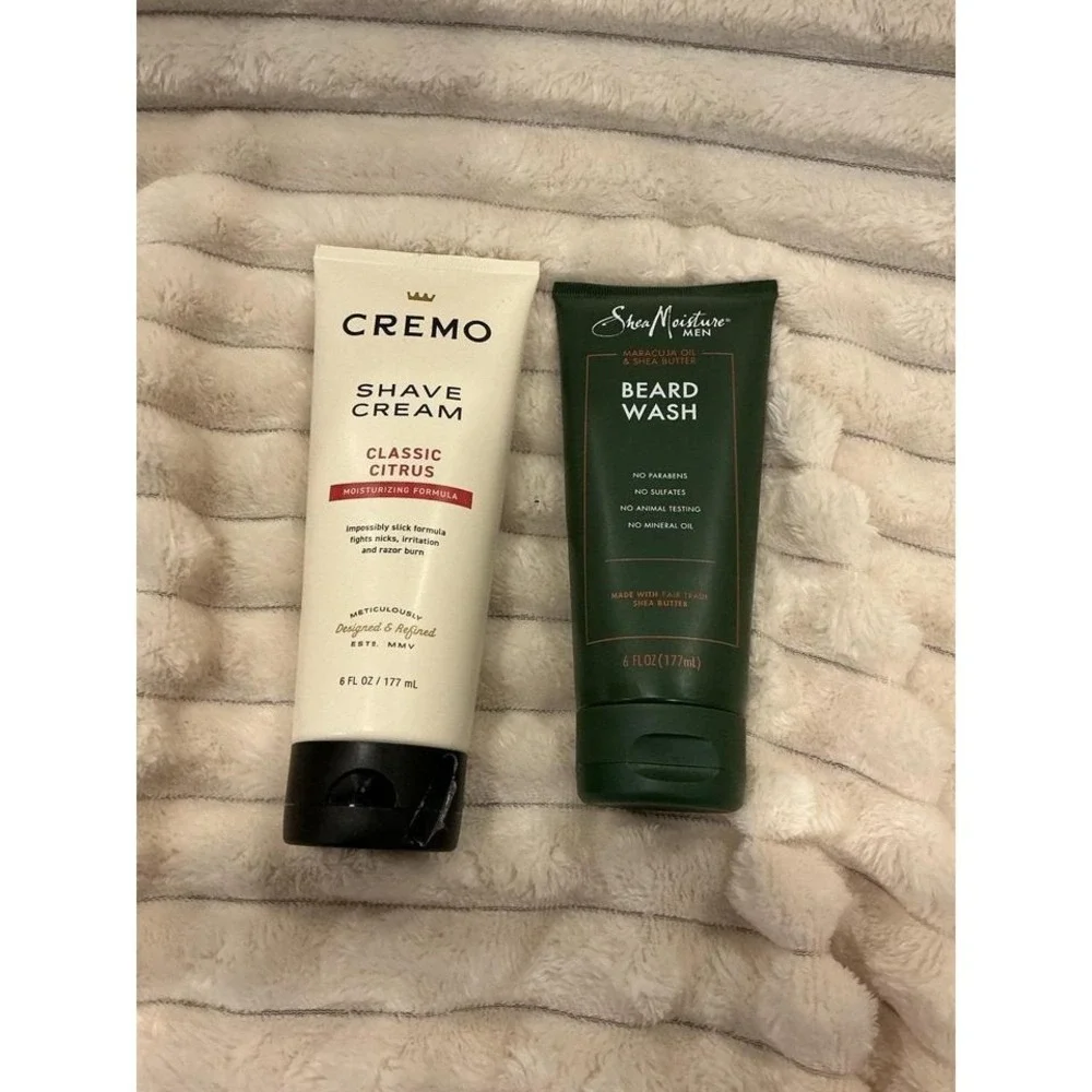 Cremo Shave Cream, SheaMoisture Beard Wash (6 oz) – 2 Pack, New, Sealed